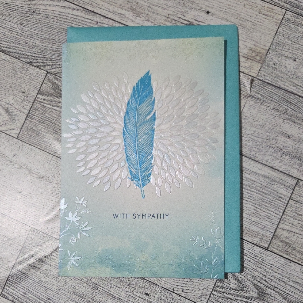 Hallmark Teal and White Sympathy Card
